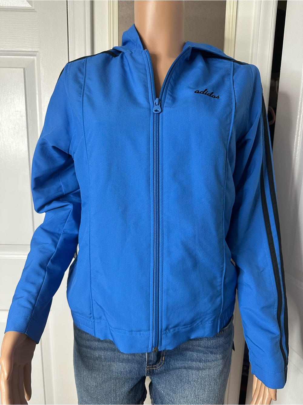 adidas Royal Blue Track Jacket with Black Stripe Detailing